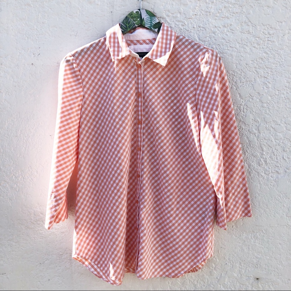 Lafayette 148 New York Checkered Button Down